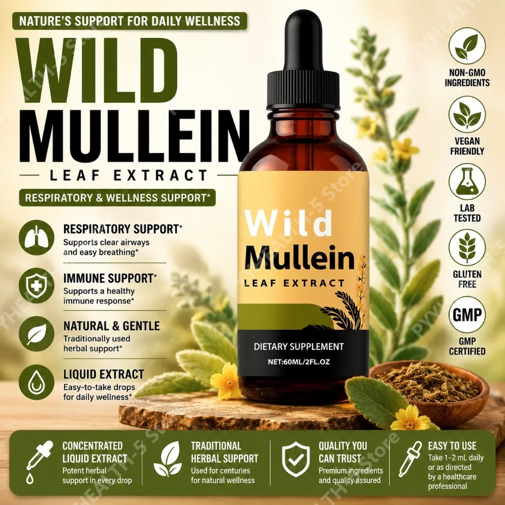 Herbal Wellness Drops - 와일드 멀레인 잎 추출물, 생강 브로멜라인,
