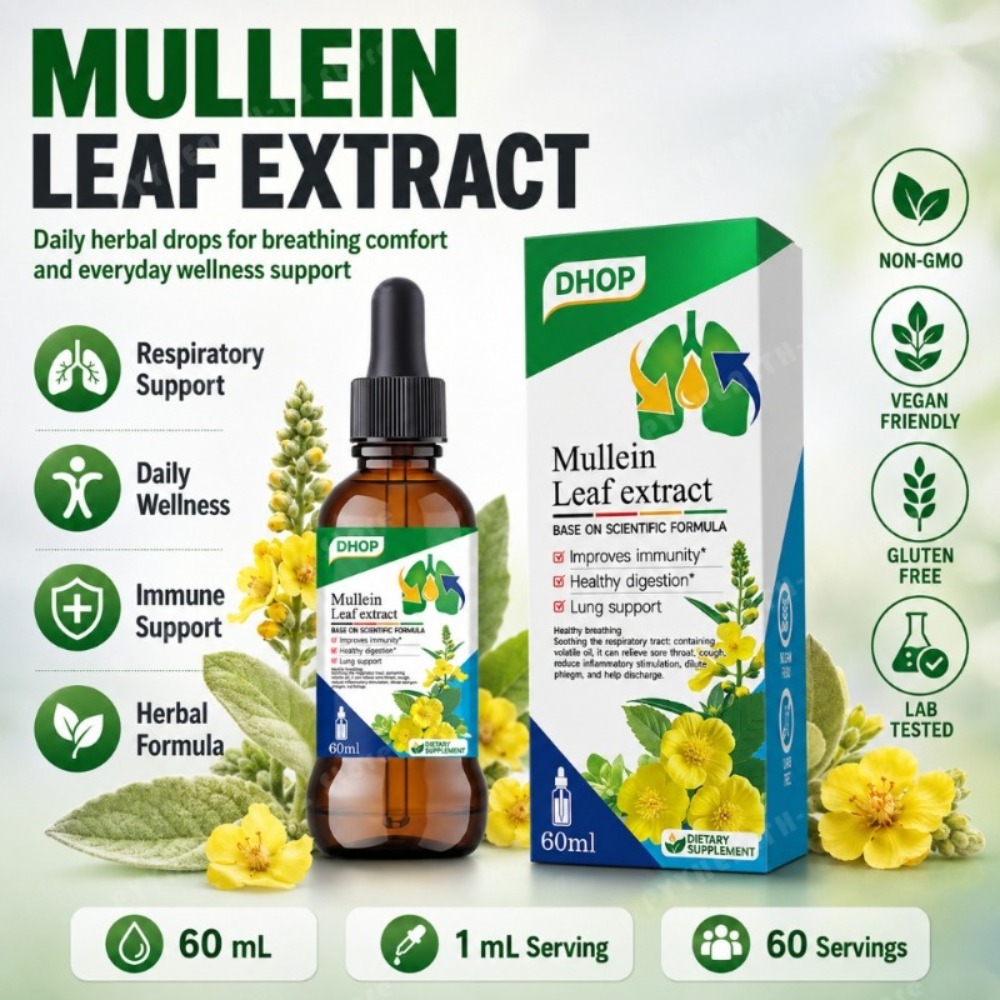 Herbal Wellness Drops - 멀레인 잎 추출물 드롭스 60ml, 감초