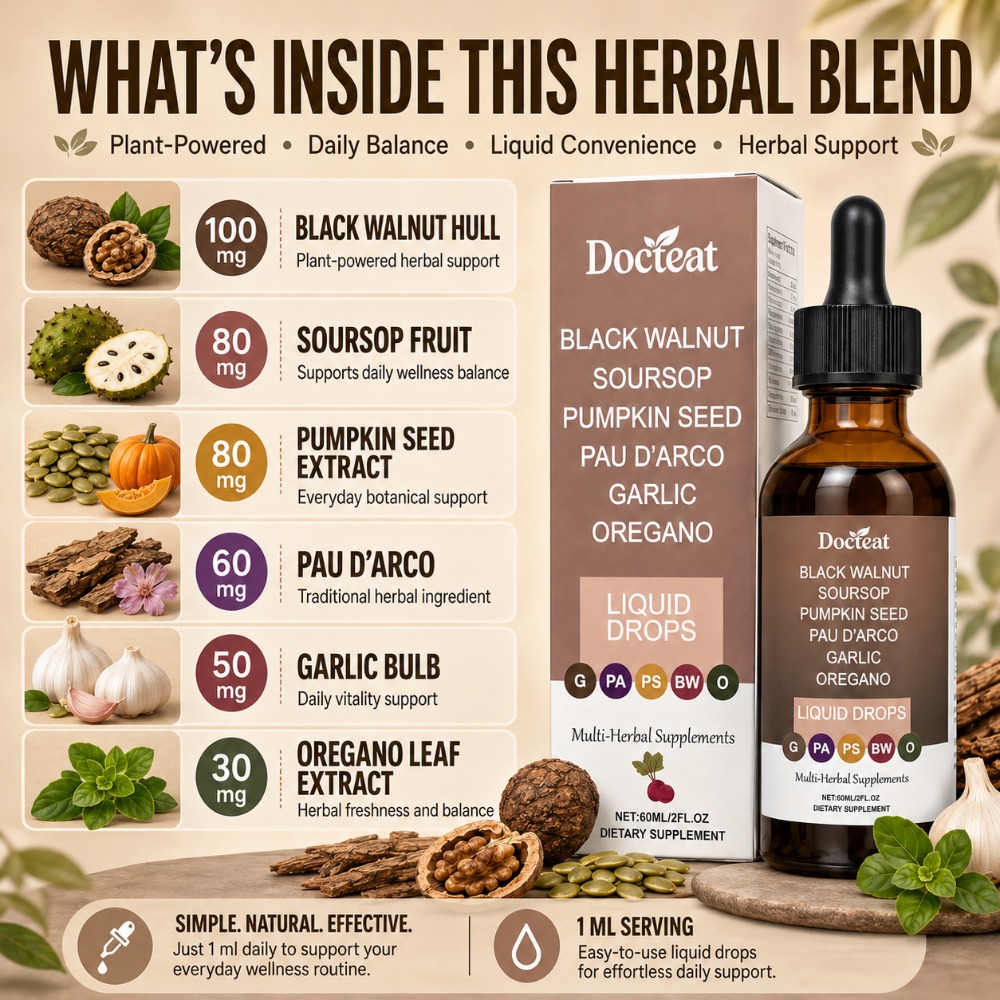도크티트 블랙 월넛 사워솝 액상 드롭스, 호박씨 파우  - Herbal Wellness Drops 리뷰 및 가격