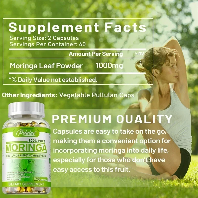 모링가 캡슐 - 항산화제, 피부, 모발 및 관절 건강  - Moringa Leaf Powder 리뷰 및 가격