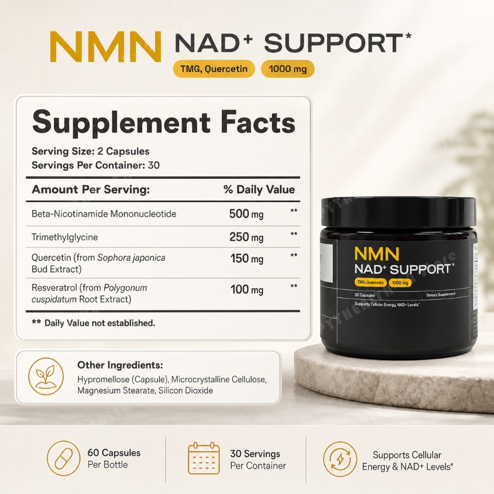 NMN NAD+ 지원 캡슐 1000mg (TMG, 퀘르 - Wellness Quercetin 리뷰 및 가격
