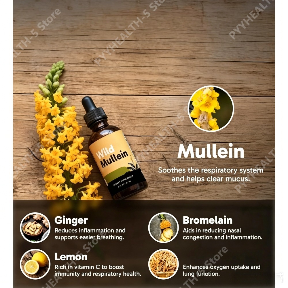 와일드 멀레인 잎 추출물, 생강 브로멜라인, 레몬 껍질 - Herbal Wellness Drops 리뷰 및 가격