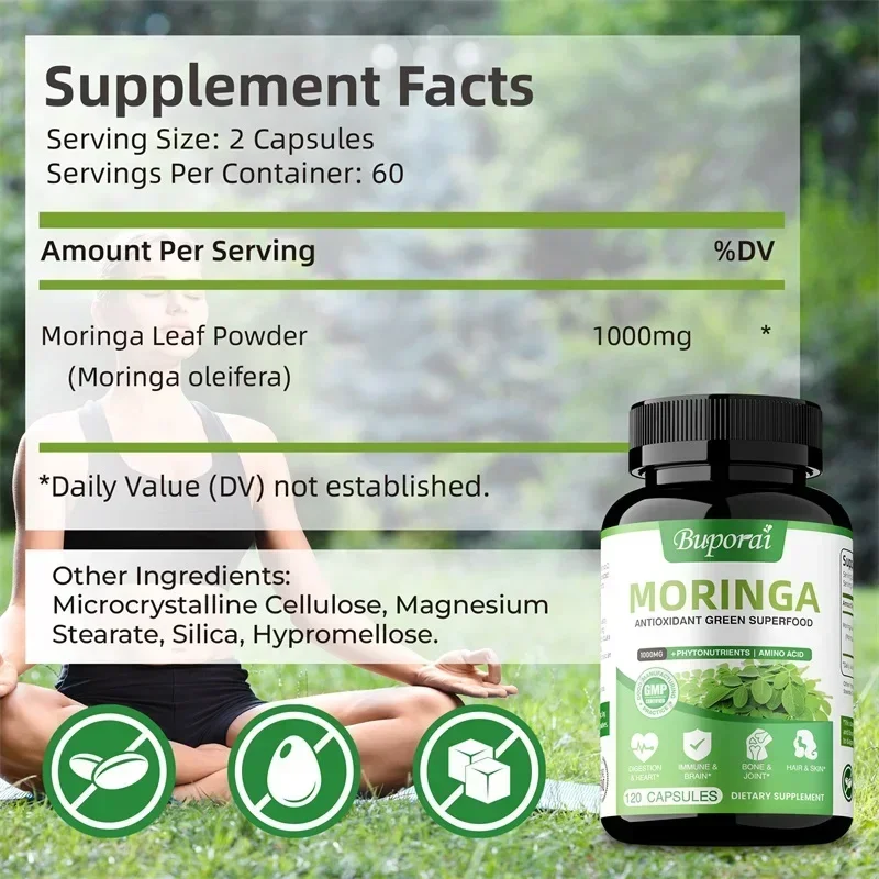 모링가 캡슐 - 항산화제, 세포 재생 촉진, 장 및 소 - Moringa Leaf Powder 리뷰 및 가격