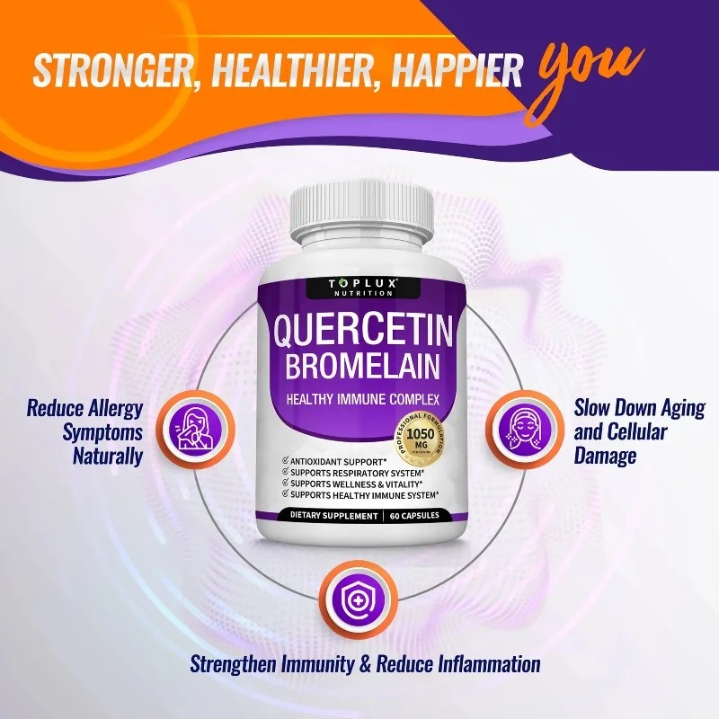 퀘르세틴 & 브로멜라인 캡슐, 면역, 세포, 호흡기,  - Wellness Quercetin 리뷰 및 가격