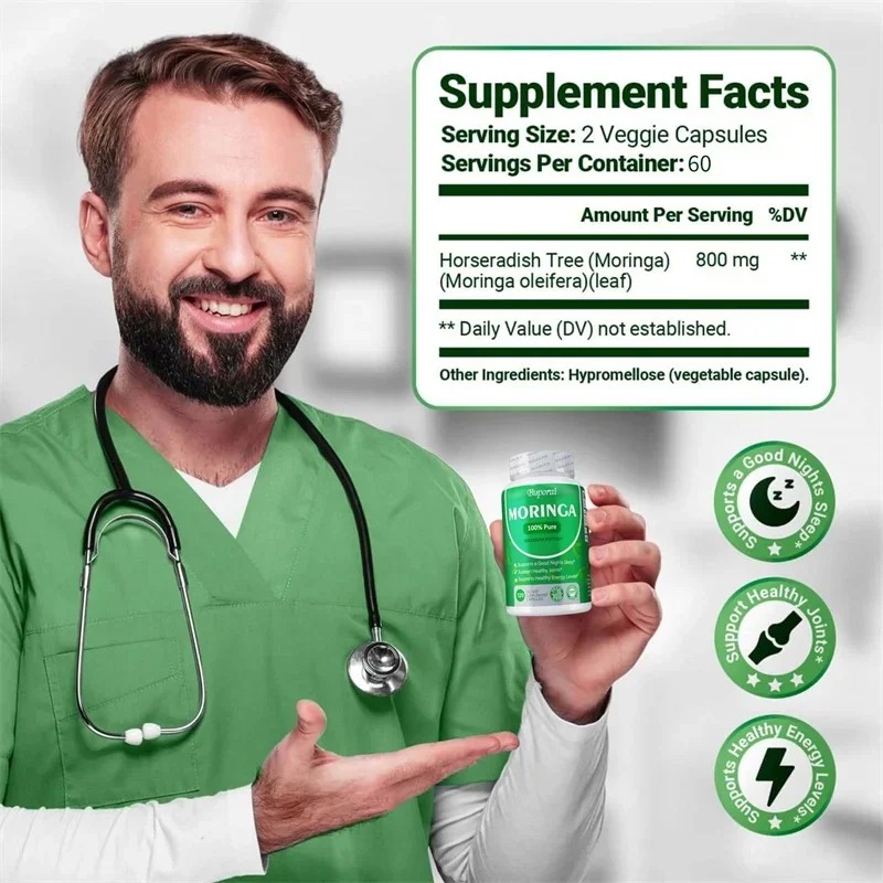 100% 순수 모링가 잎 분말 캡슐, 항염증 보충제,  - Moringa Leaf Powder 리뷰 및 가격