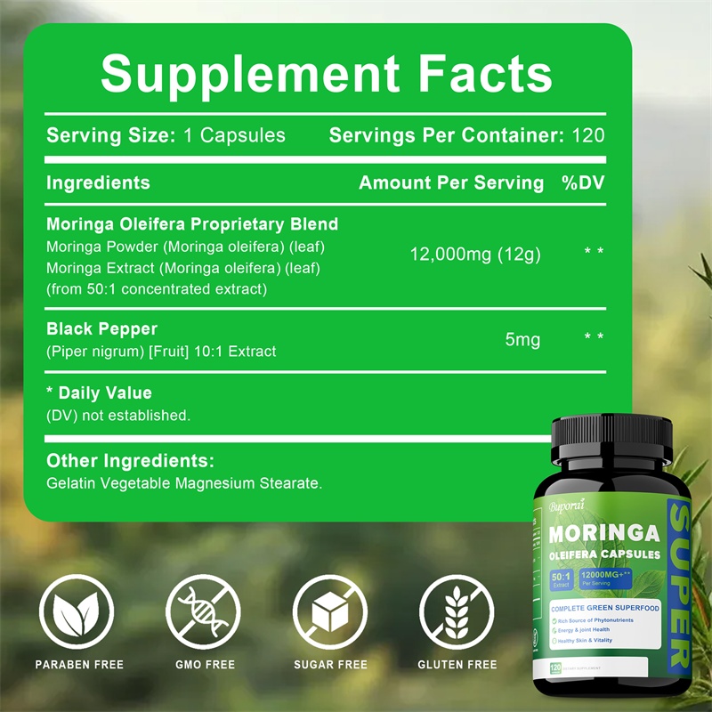 순수 모링가 잎 분말 캡슐, 항염증 보충제, 면역 체계 - Moringa Leaf Powder 리뷰 및 가격
